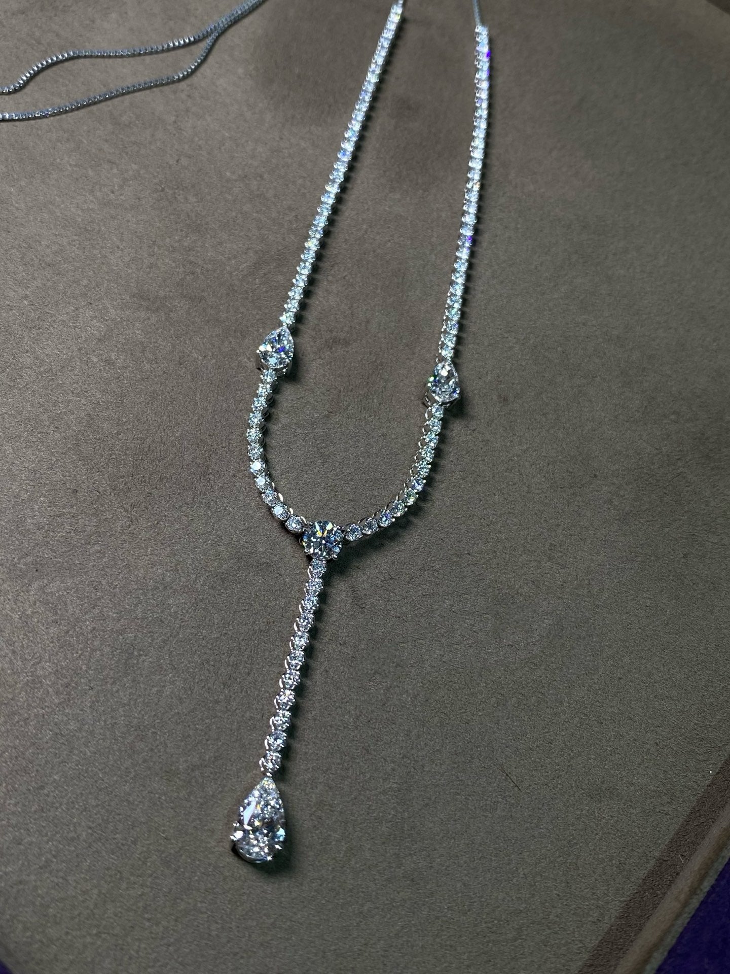 Cascade Y-Shape Diamond Necklace