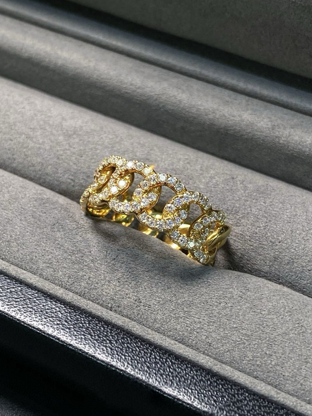 Cuban Gold Chain Diamond Ring