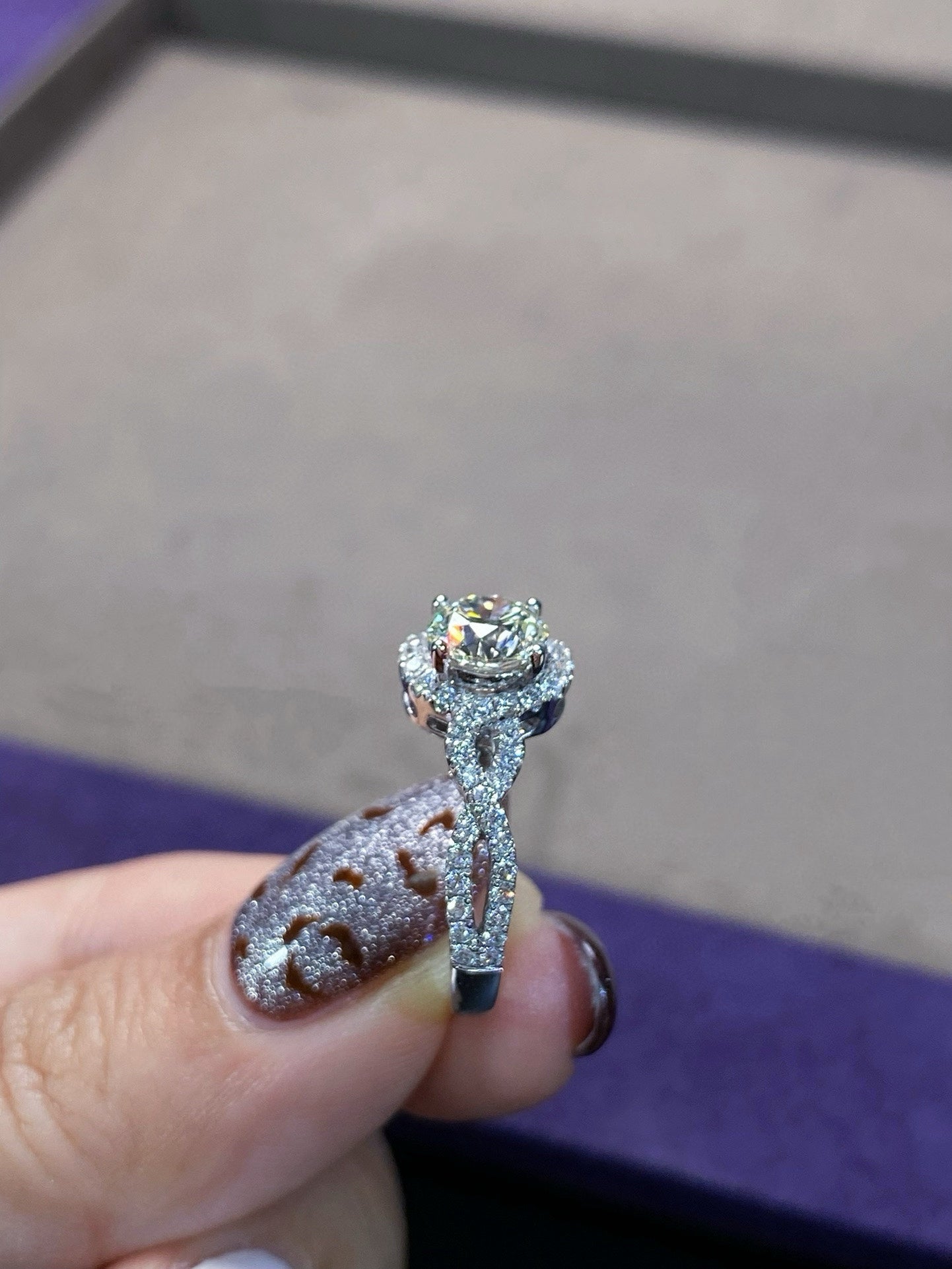 Twist Band Halo Ring