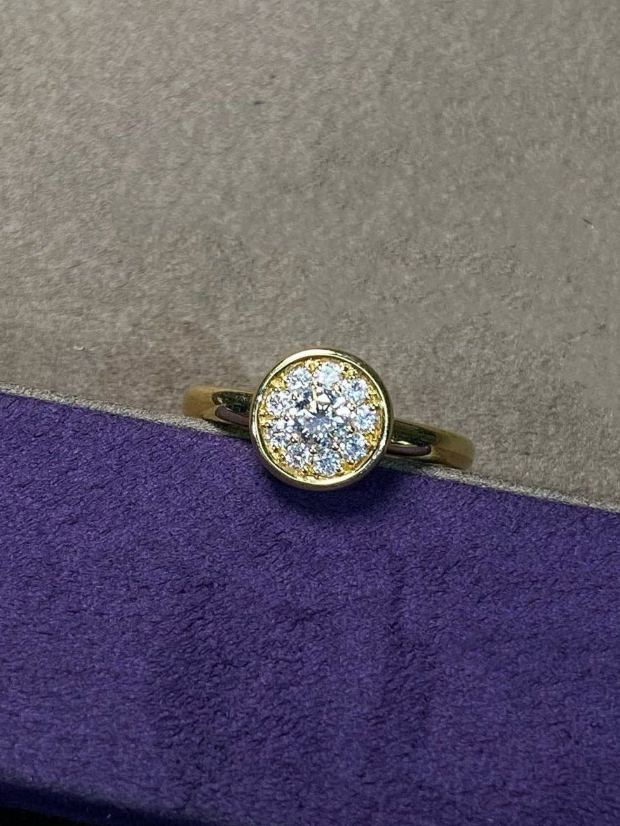Bezel-Set Diamond Cluster Ring