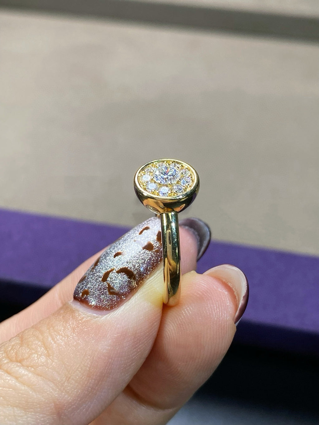 Bezel-Set Diamond Cluster Ring
