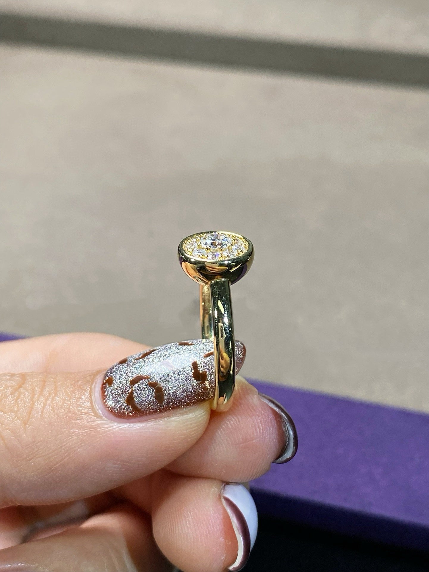 Bezel-Set Diamond Cluster Ring