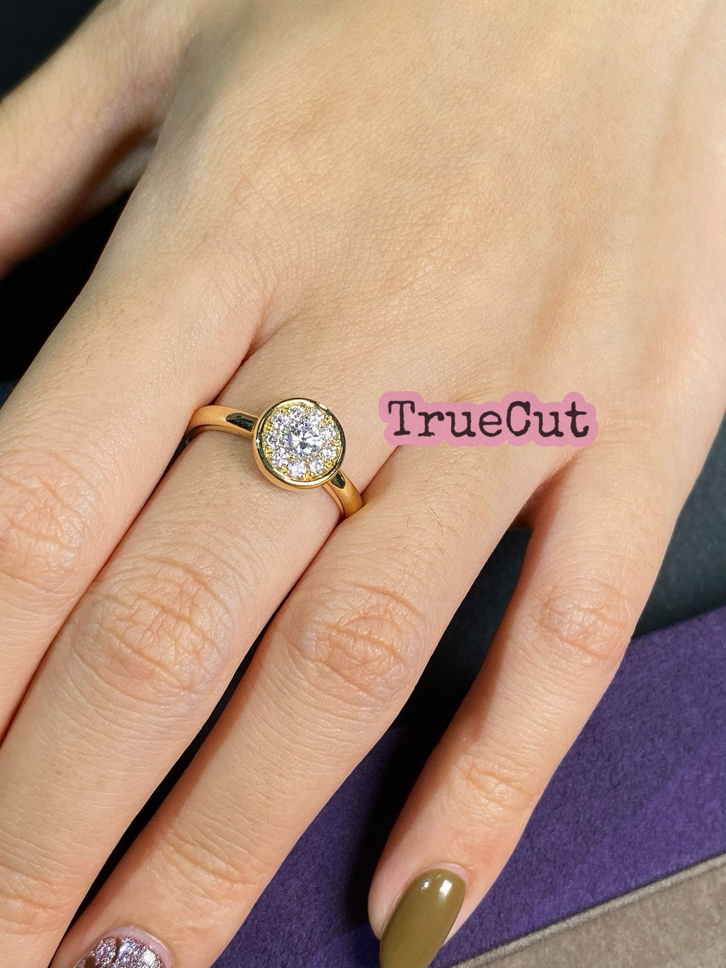 Bezel-Set Diamond Cluster Ring