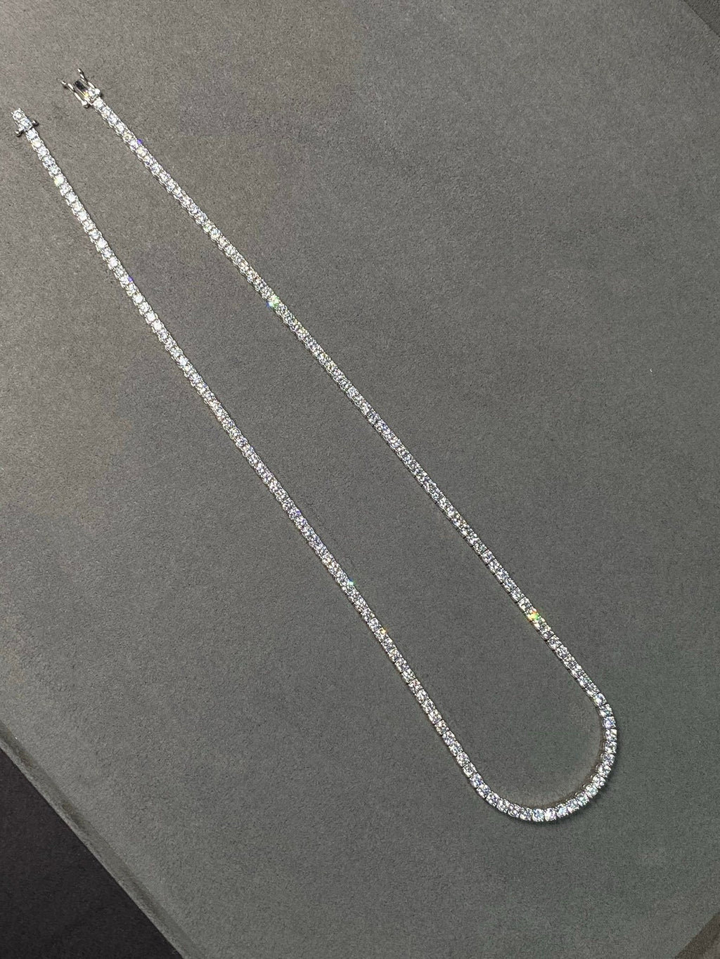 Four-Prong Lab Diamond Tennis Necklace