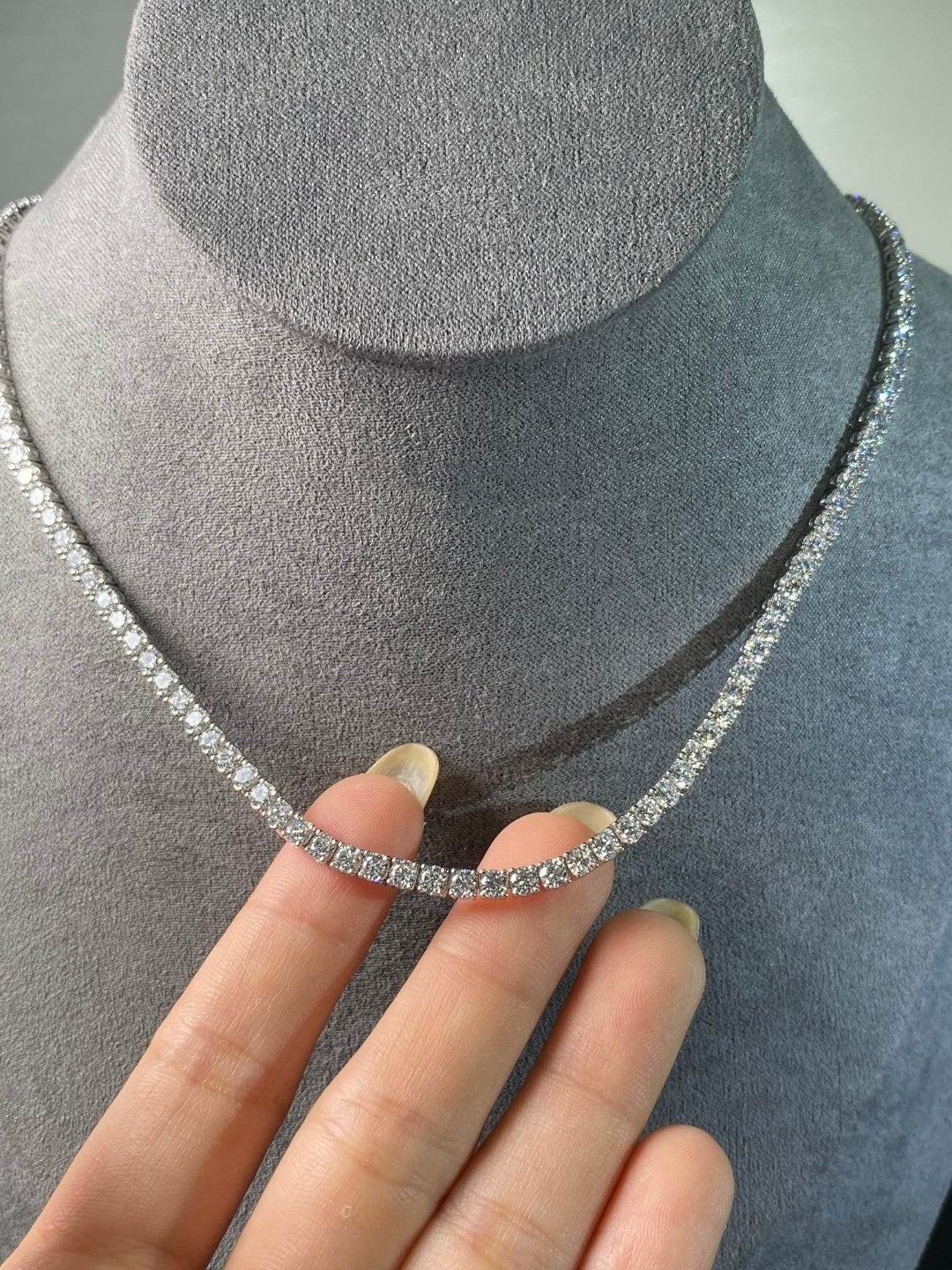 Four-Prong Lab Diamond Tennis Necklace