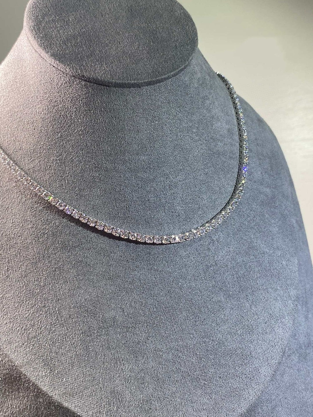Four-Prong Lab Diamond Tennis Necklace