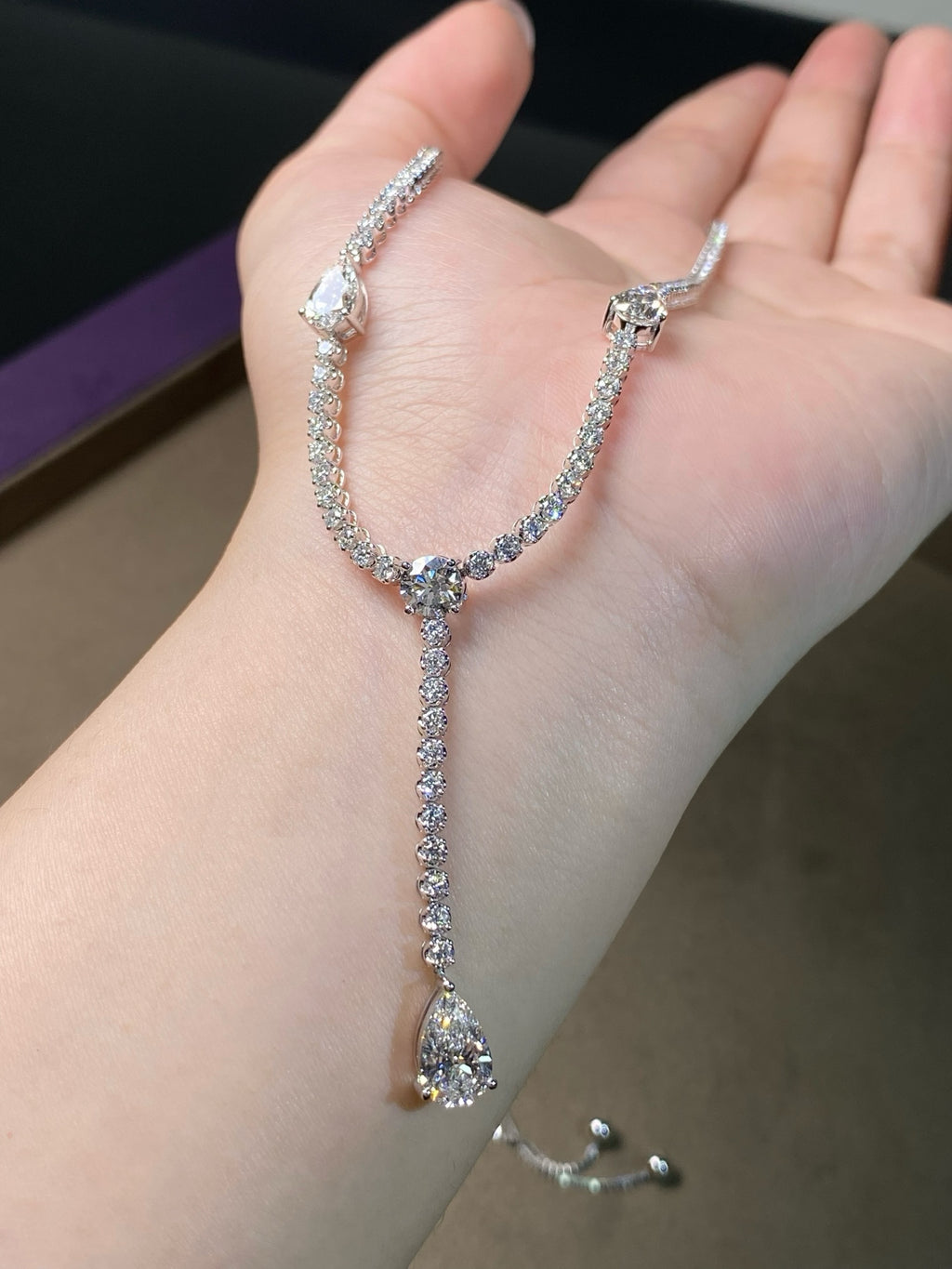 Cascade Y-Shape Diamond Necklace