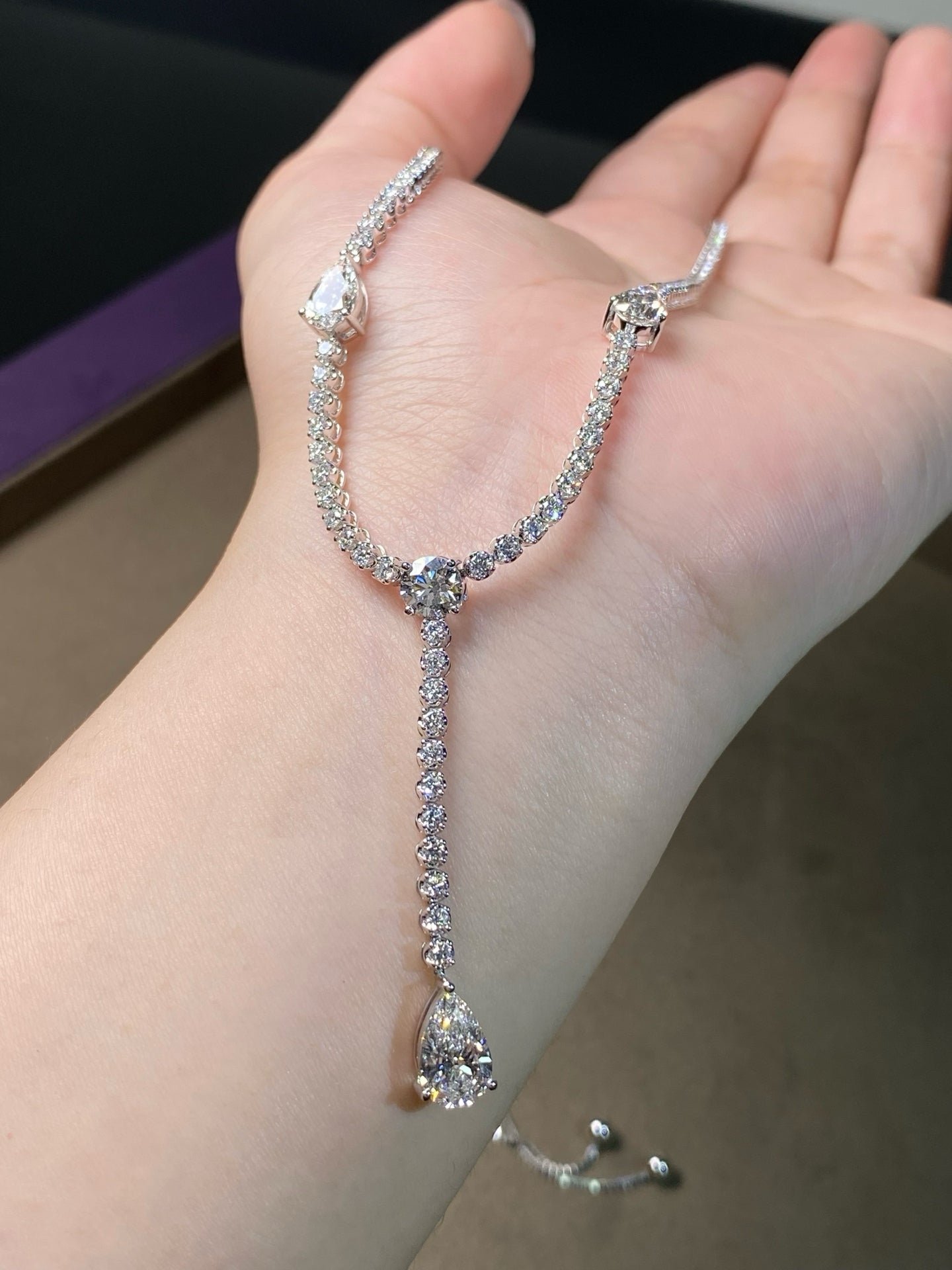 Cascade Y-Shape Diamond Necklace