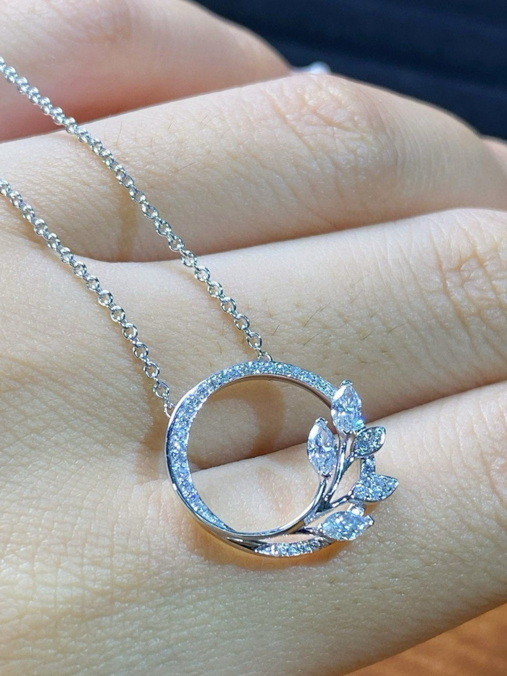 Marquise Diamond Nature-Inspired Necklace