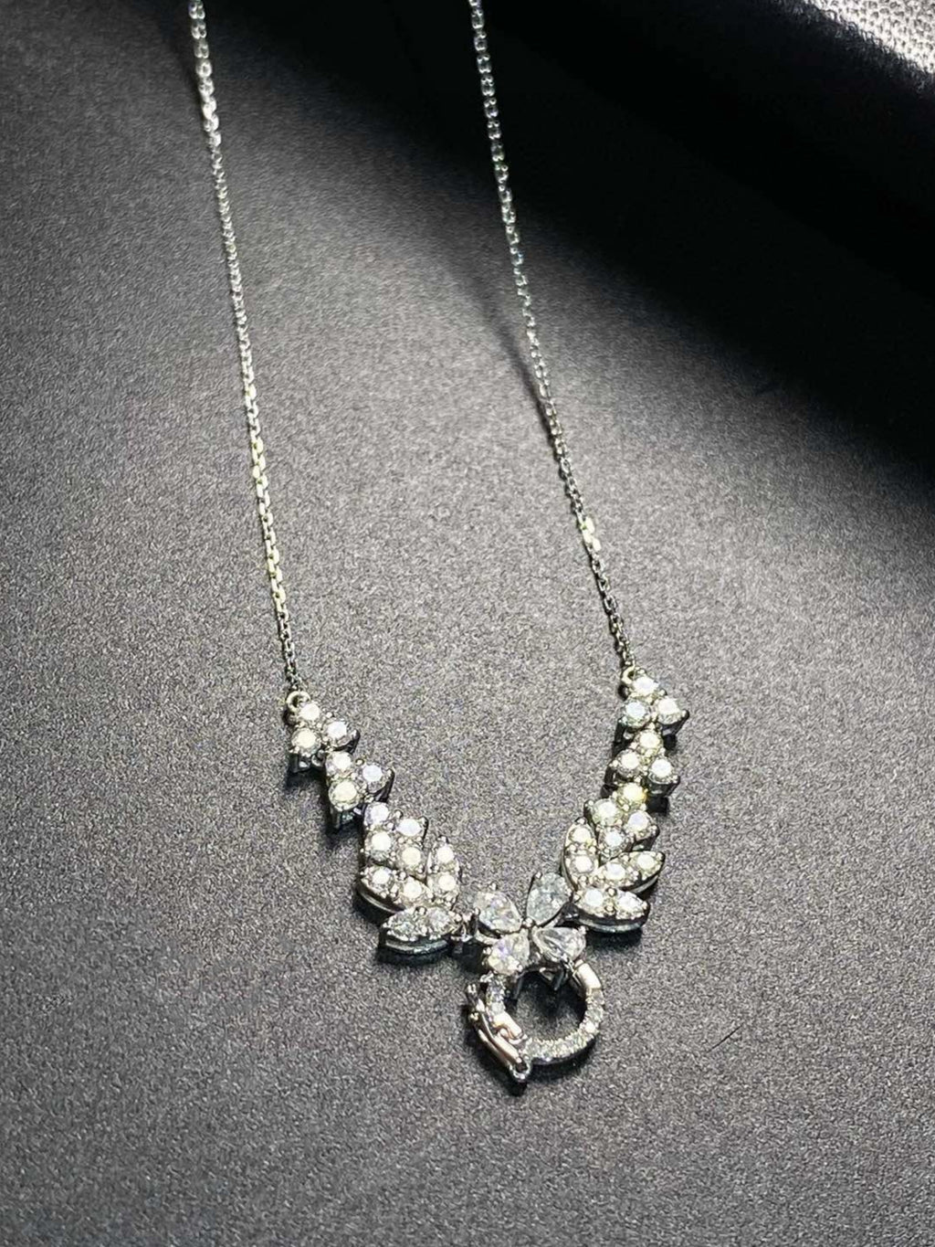 Diamond Vine & Clover Pendant Necklace