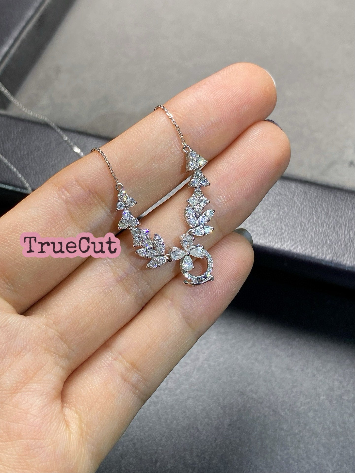 Diamond Vine & Clover Pendant Necklace