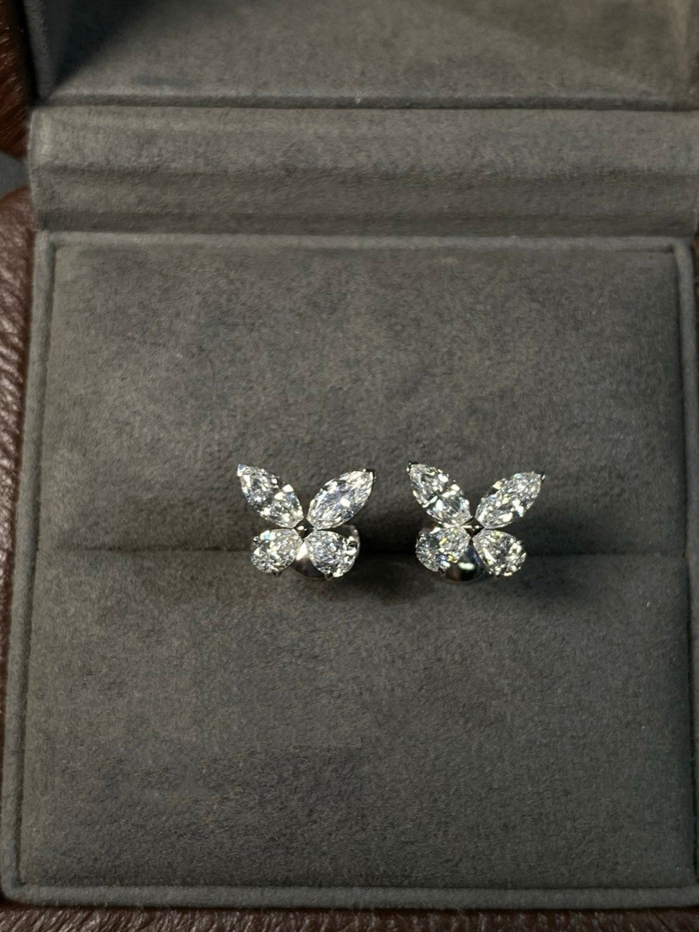 Marquise & Pear Diamond Butterfly Earrings