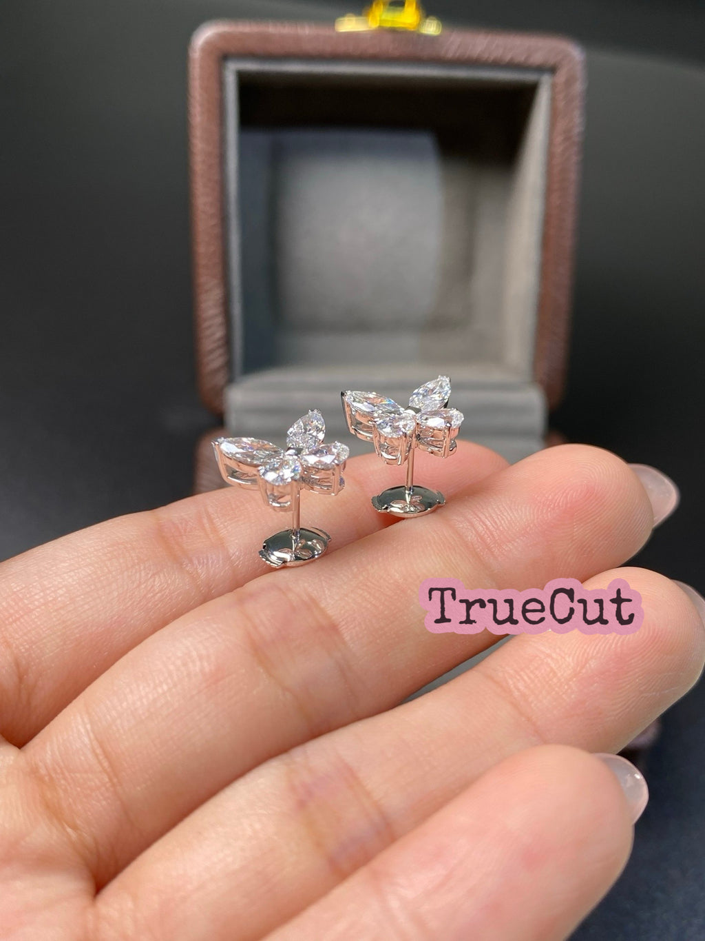 Marquise & Pear Diamond Butterfly Earrings