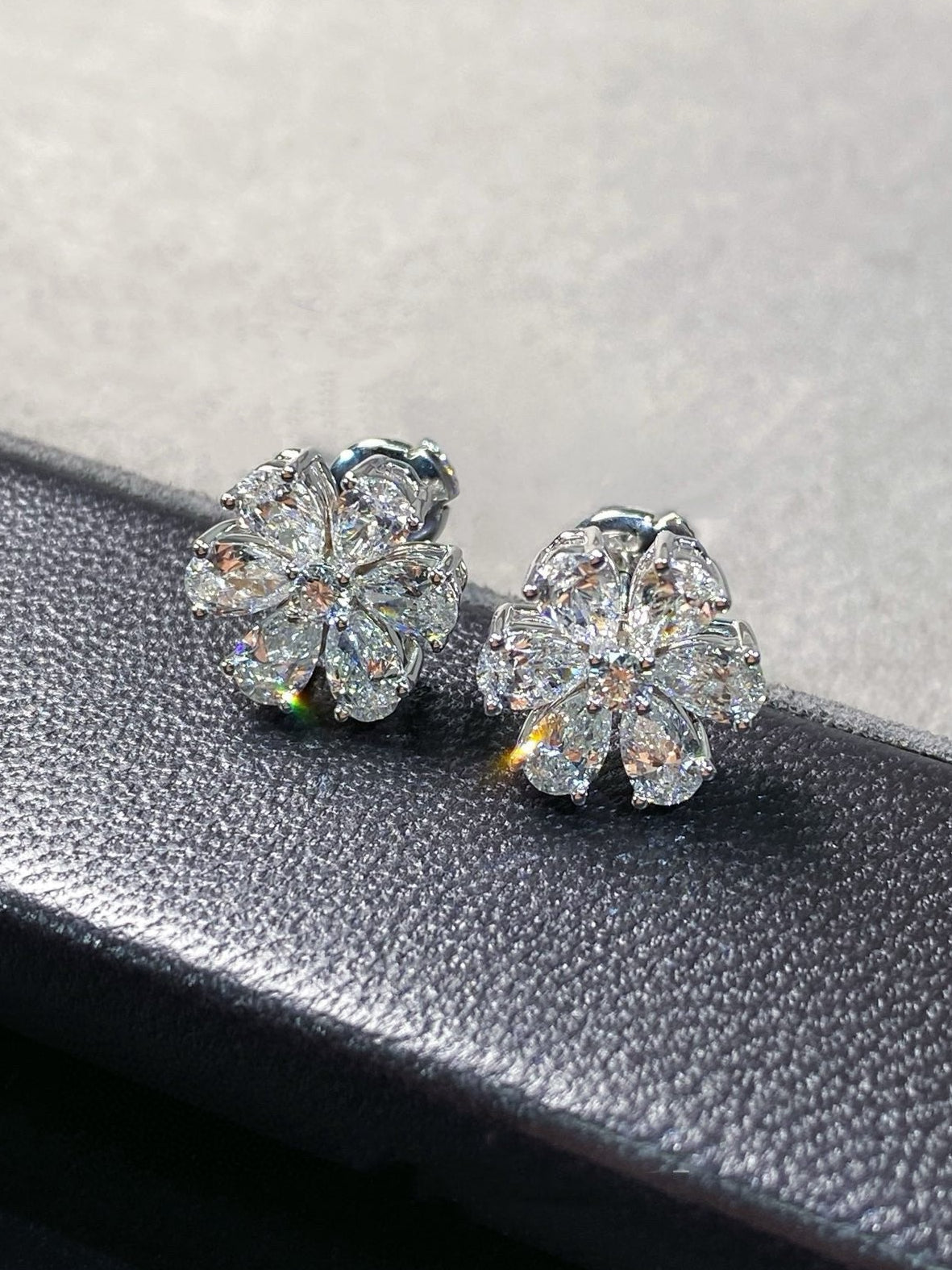 Floral Diamond Stud Earrings