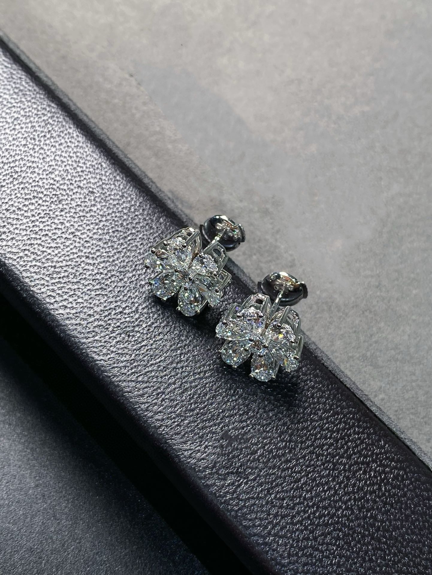Floral Diamond Stud Earrings