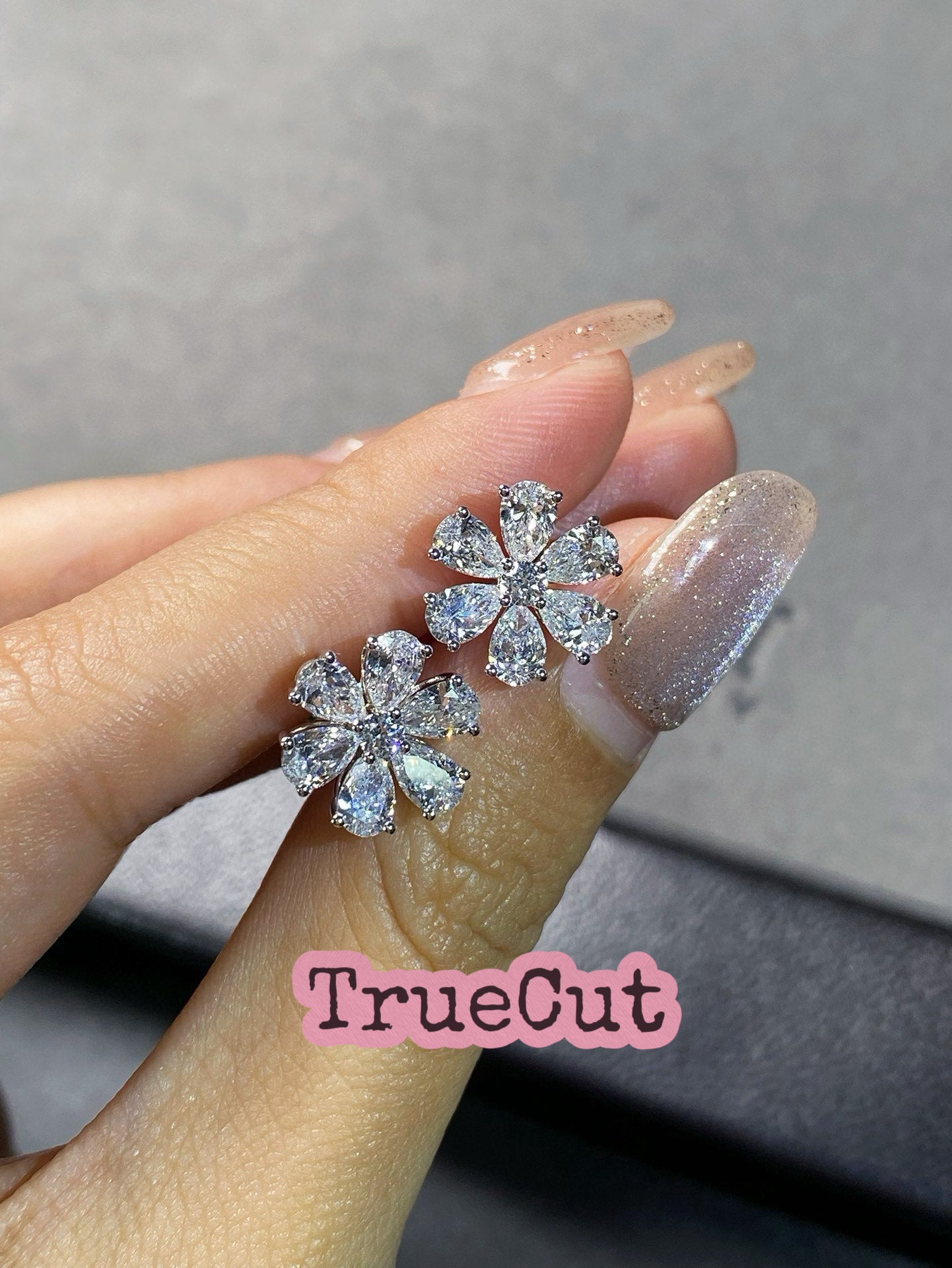Floral Diamond Stud Earrings