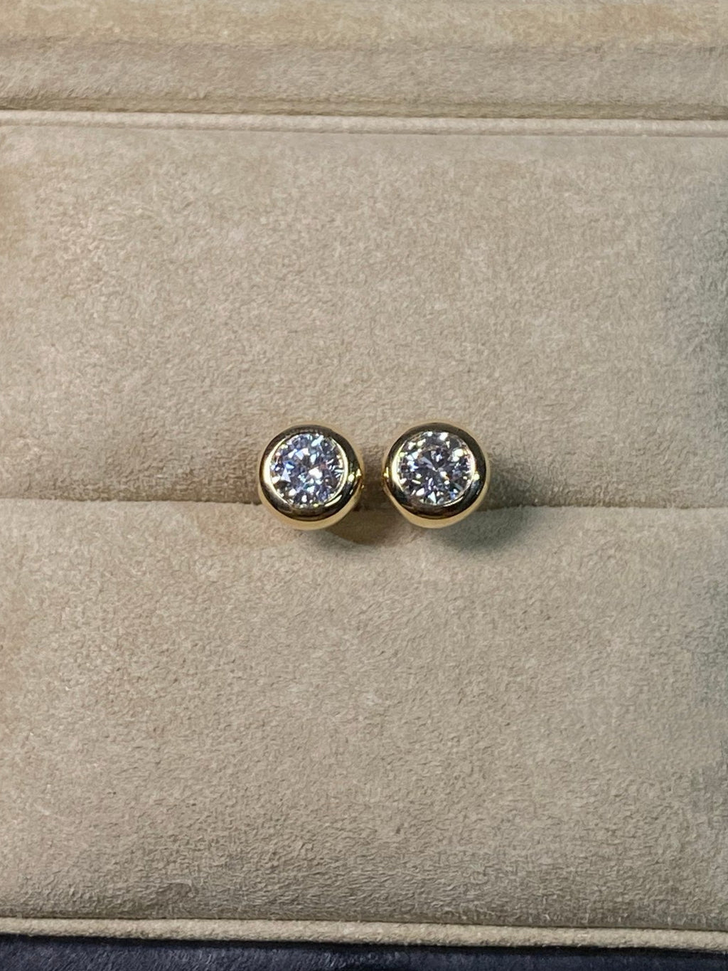 Round Brilliant Diamond Bezel Studs