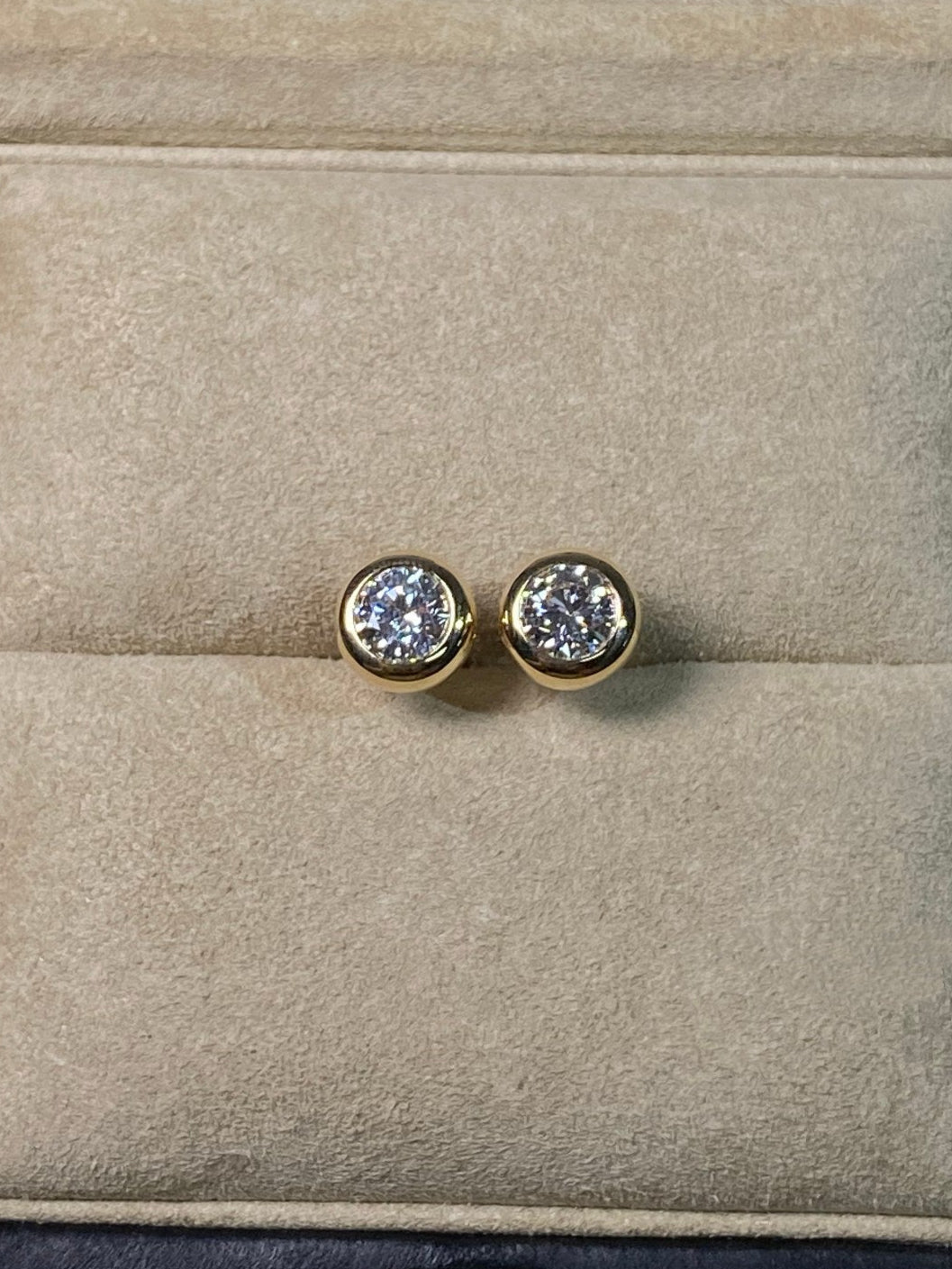 Round Brilliant Diamond Bezel Studs