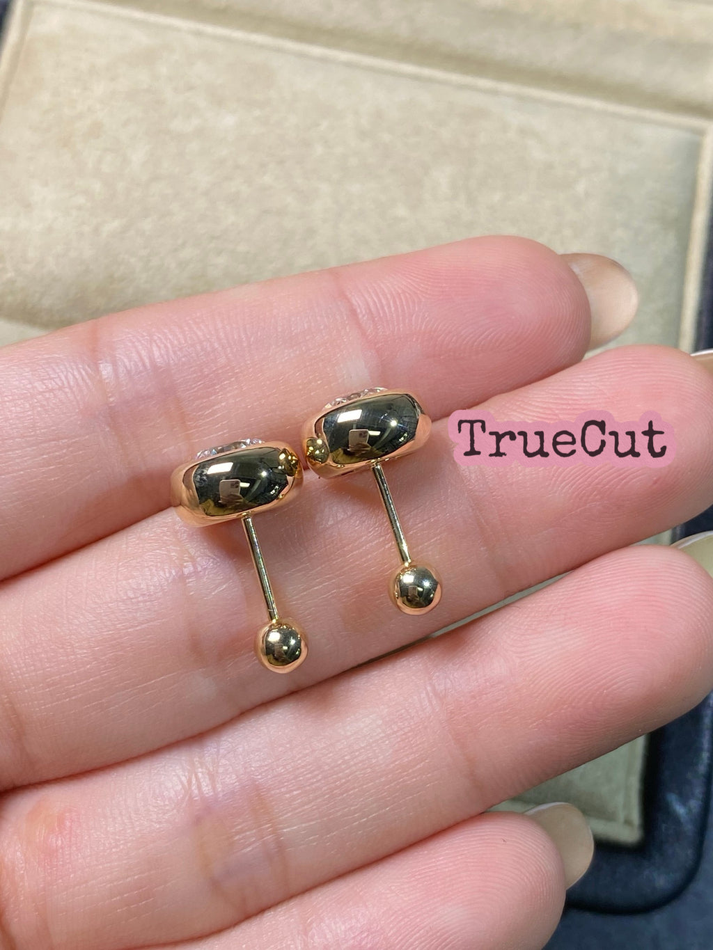 Round Brilliant Diamond Bezel Studs