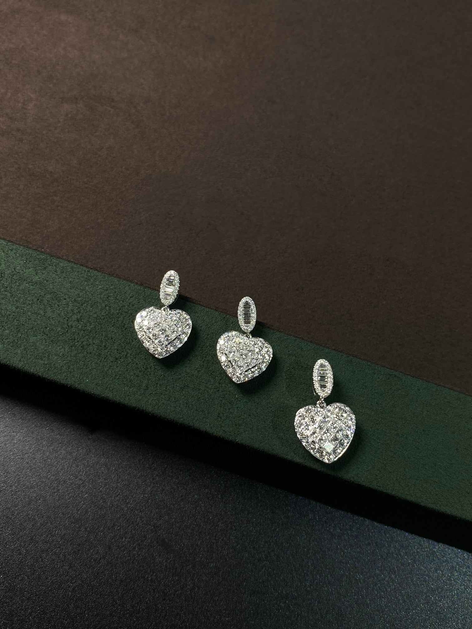 Romantic Heart-Shaped Diamond Earrings