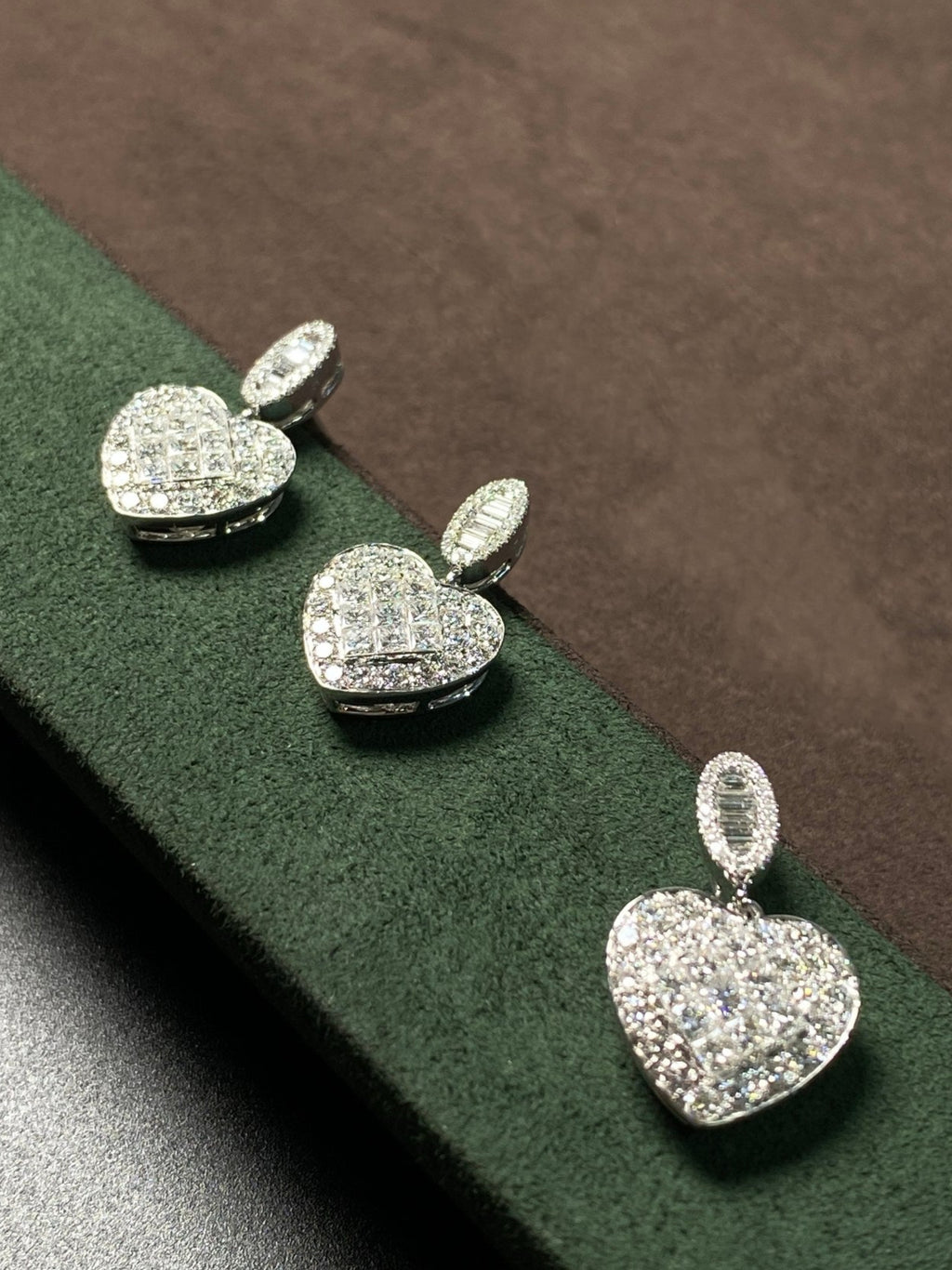 Romantic Heart-Shaped Diamond Earrings