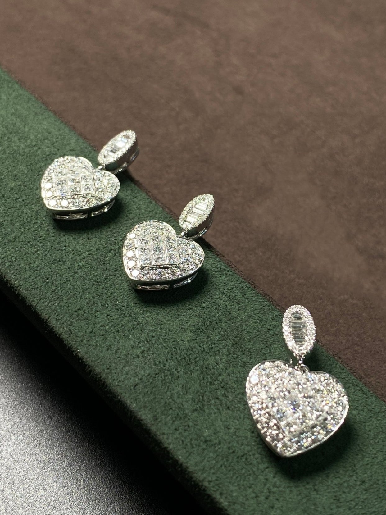 Romantic Heart-Shaped Diamond Earrings