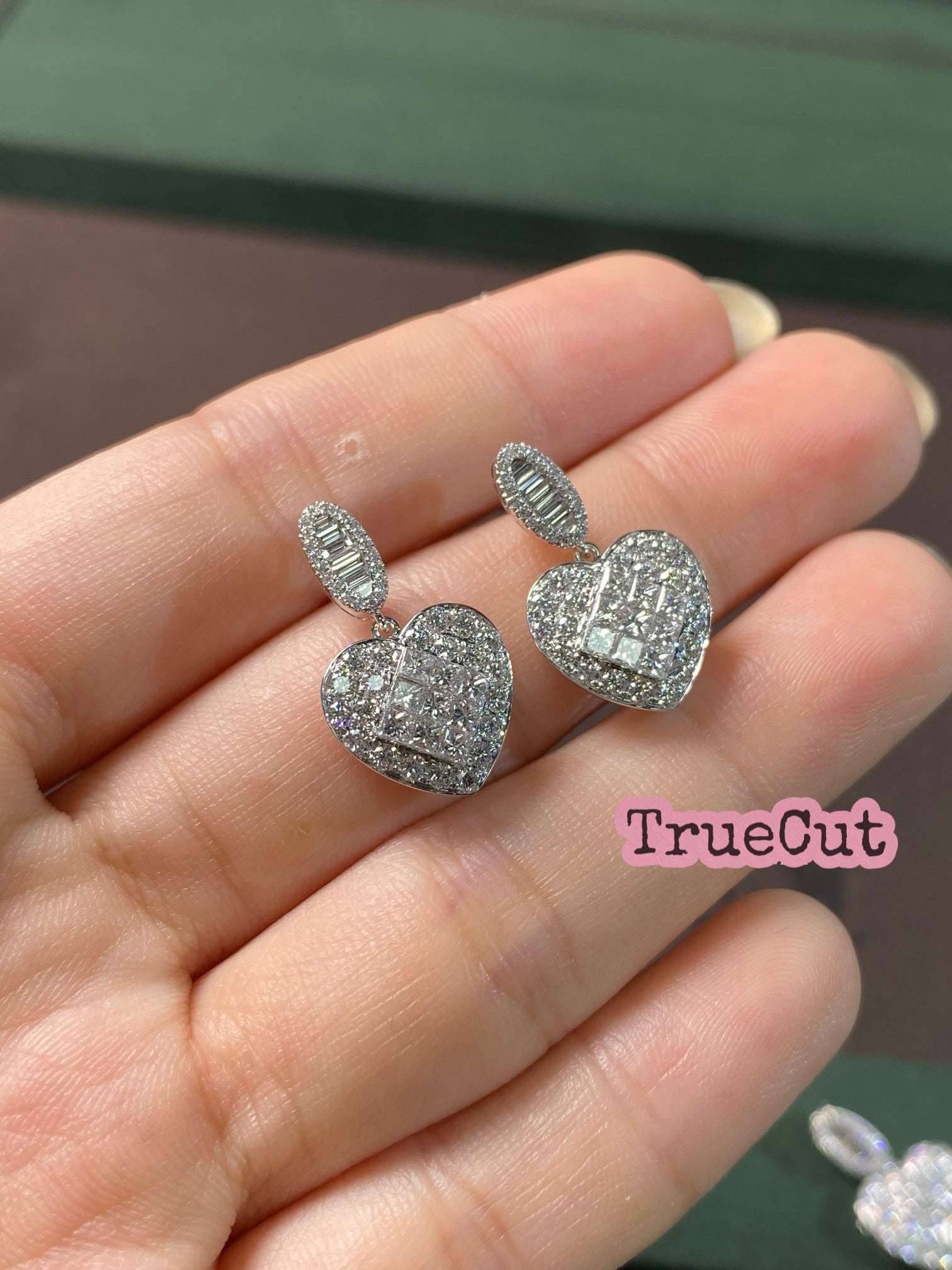 Romantic Heart-Shaped Diamond Earrings