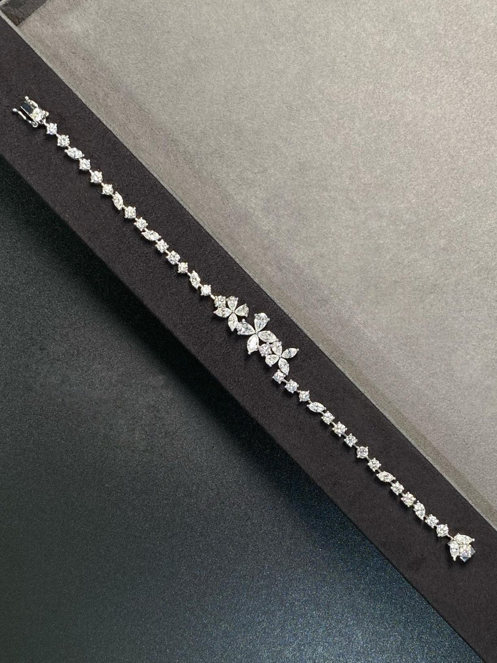 Diamond Bloom Cluster Bracelet