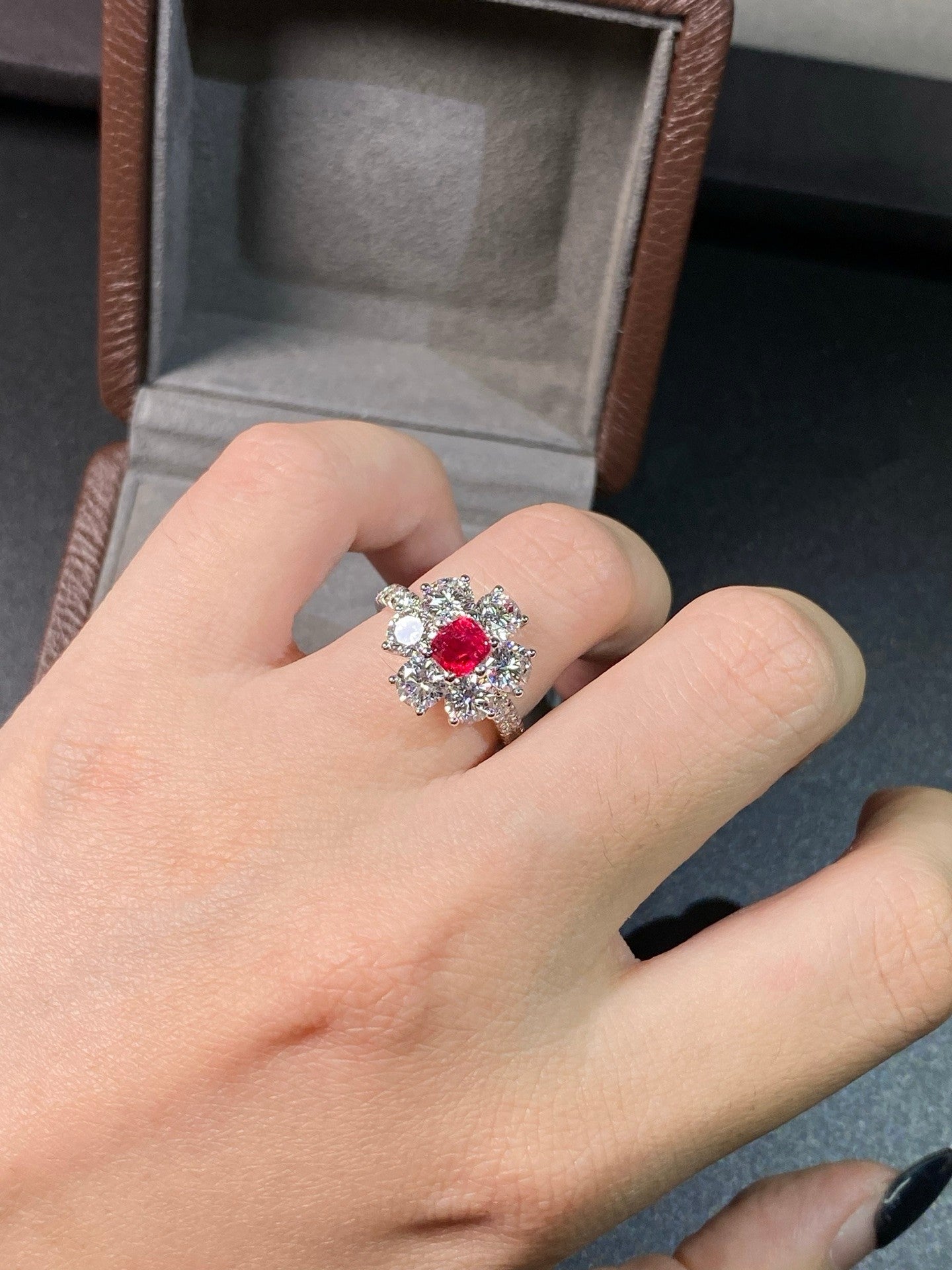 Scarlet Bloom Spinel Ring