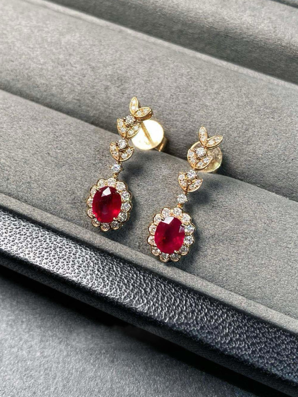 Scarlet Bloom Ruby Earrings