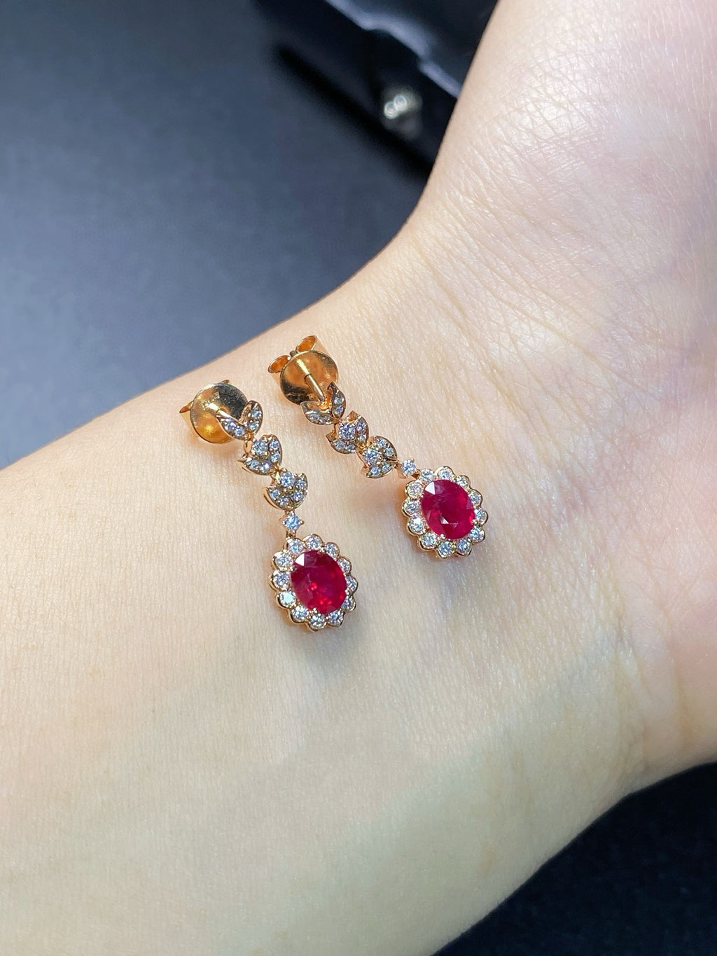 Scarlet Bloom Ruby Earrings