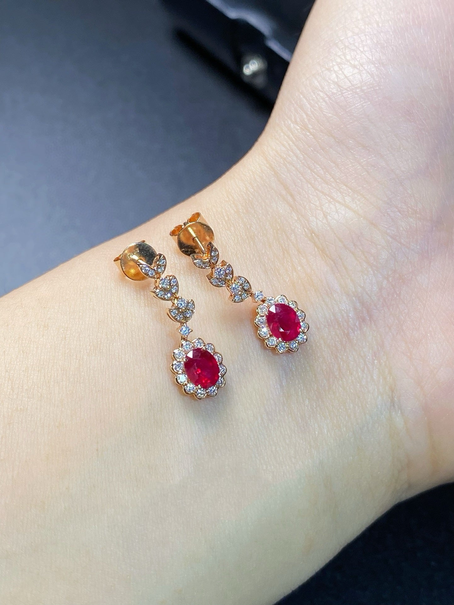 Scarlet Bloom Ruby Earrings