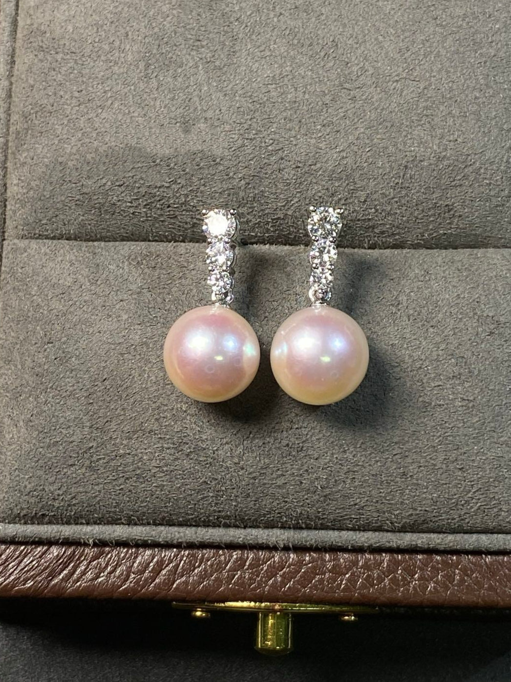 Akoya Elegance Diamond Drop Earrings