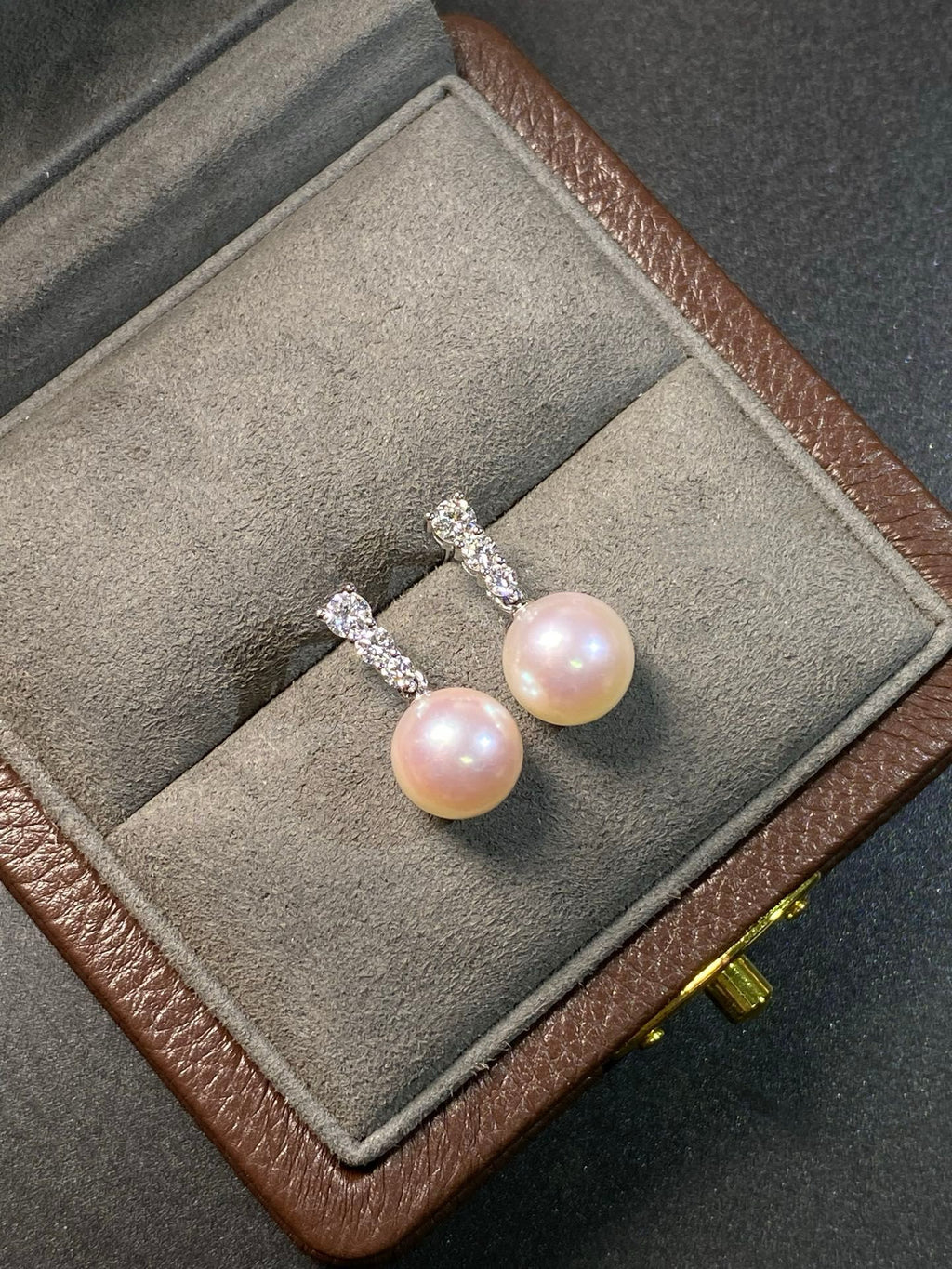 Akoya Elegance Diamond Drop Earrings