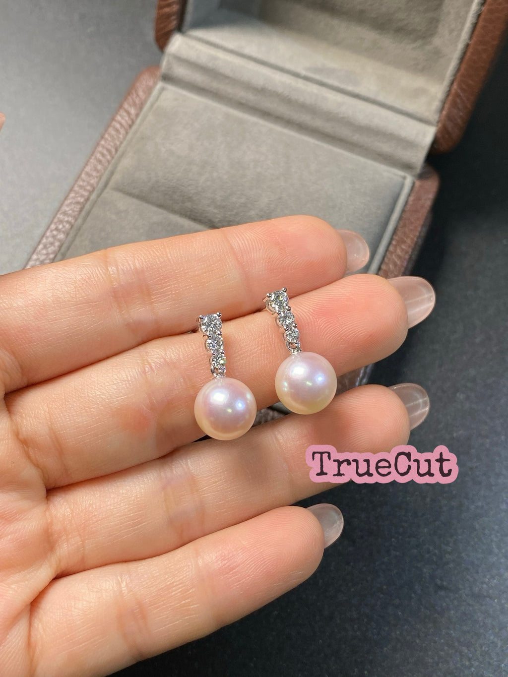 Akoya Elegance Diamond Drop Earrings