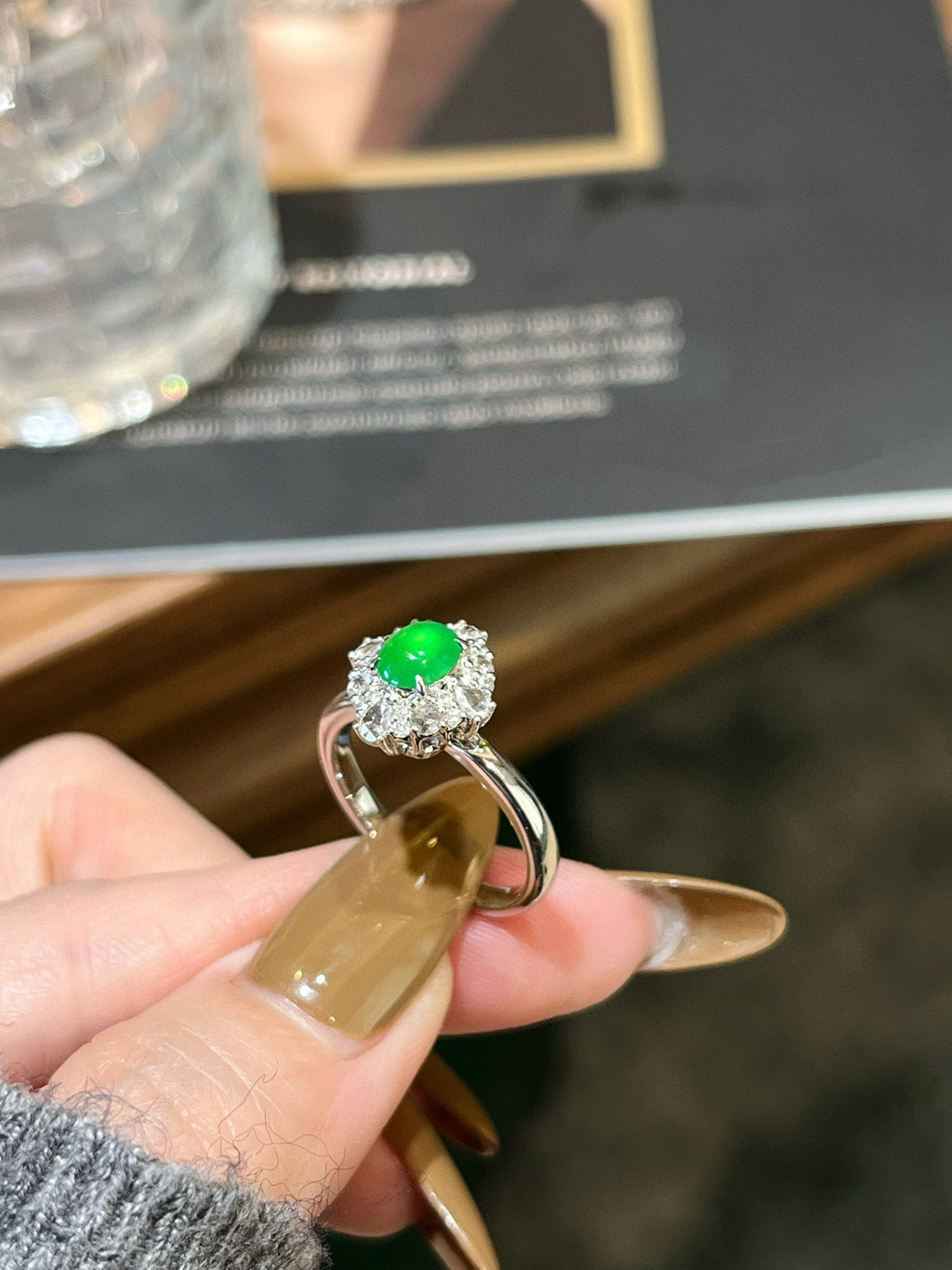 Imperial Jade Halo Ring