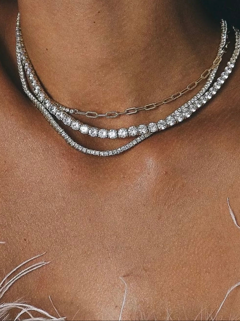 Four-Prong Lab Diamond Tennis Necklace