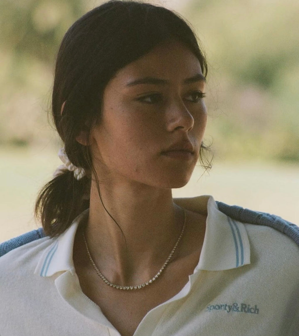 Four-Prong Lab Diamond Tennis Necklace