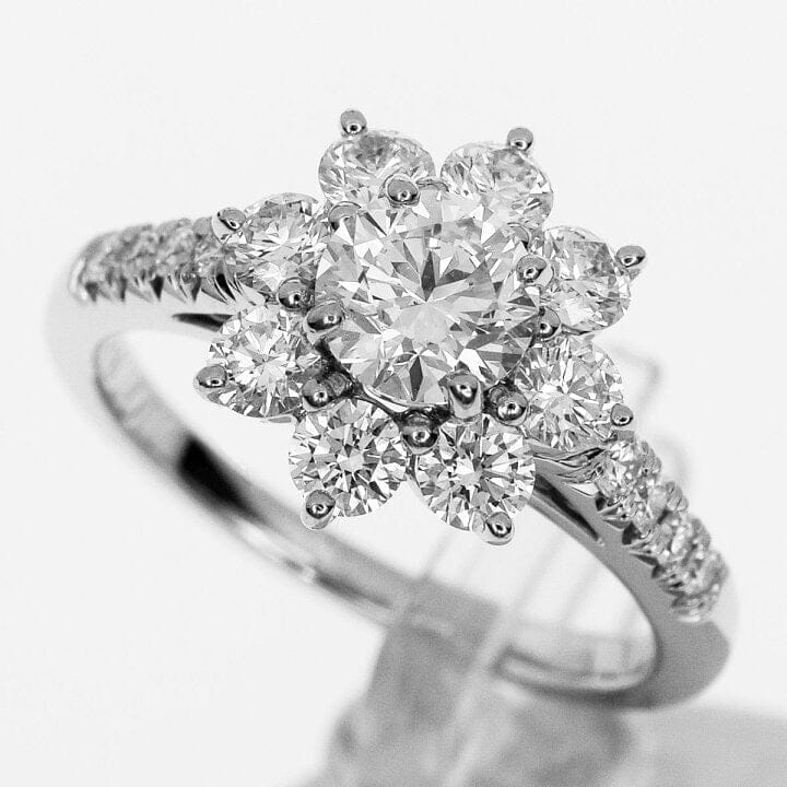 Round Brilliant Diamond Flower Ring (Setting Only)