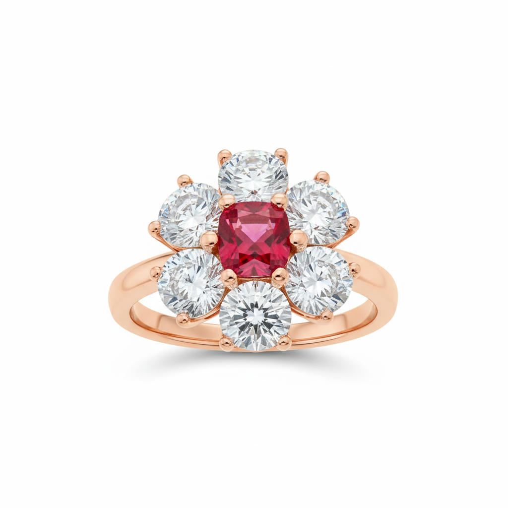 Scarlet Bloom Spinel Ring