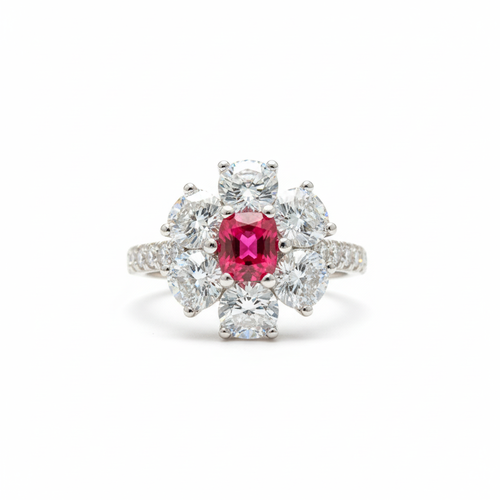 Scarlet Bloom Spinel Ring