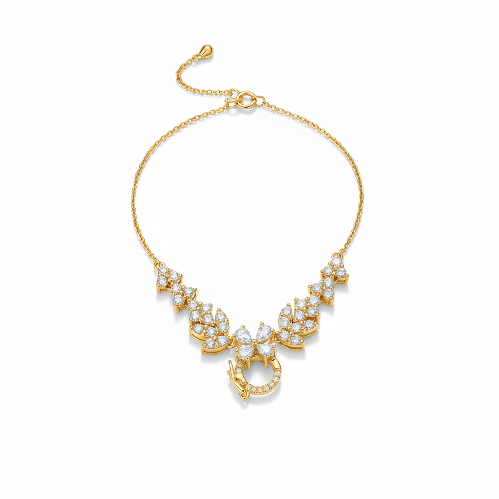 Diamond Vine & Clover Pendant Necklace