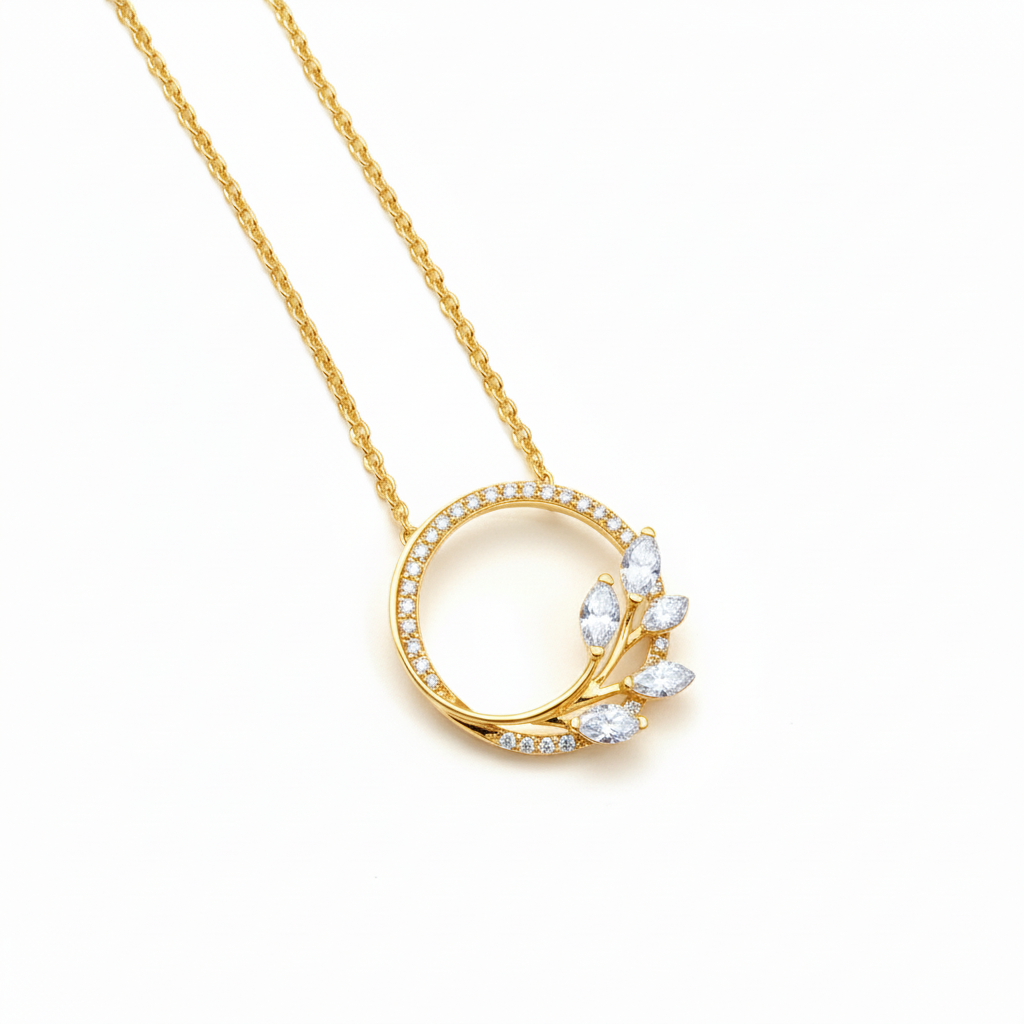 Marquise Diamond Nature-Inspired Necklace