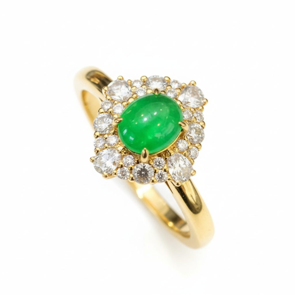 Imperial Jade Halo Ring