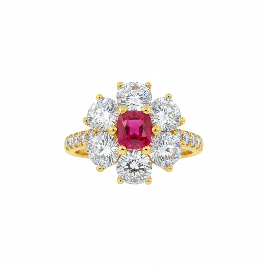 Scarlet Bloom Spinel Ring