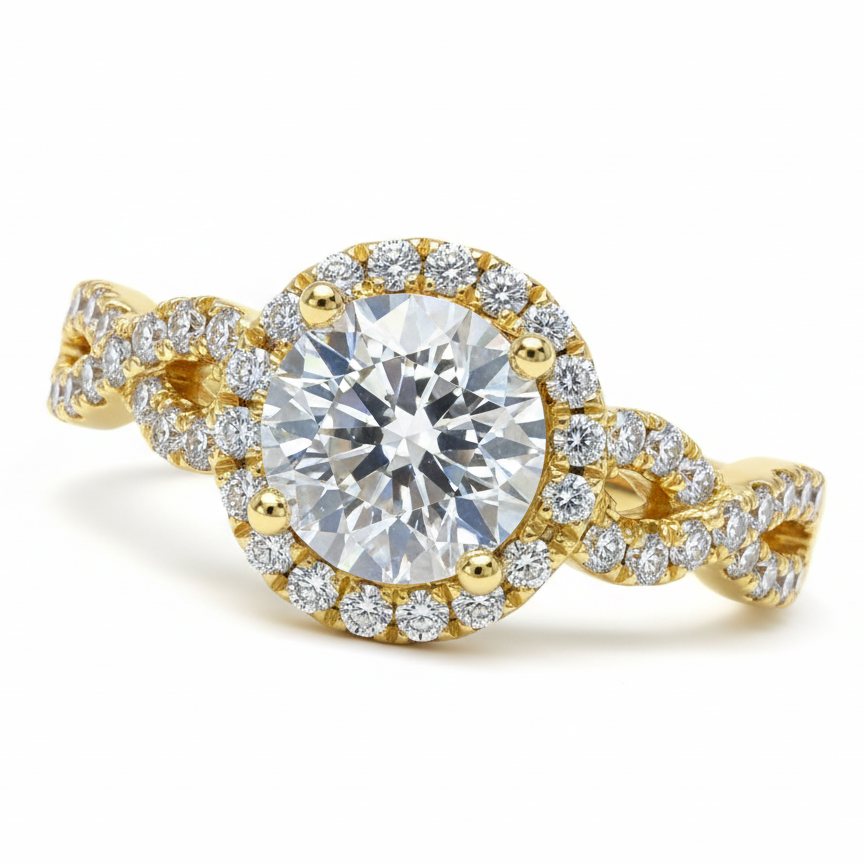 Twist Band Halo Ring (Setting Only)