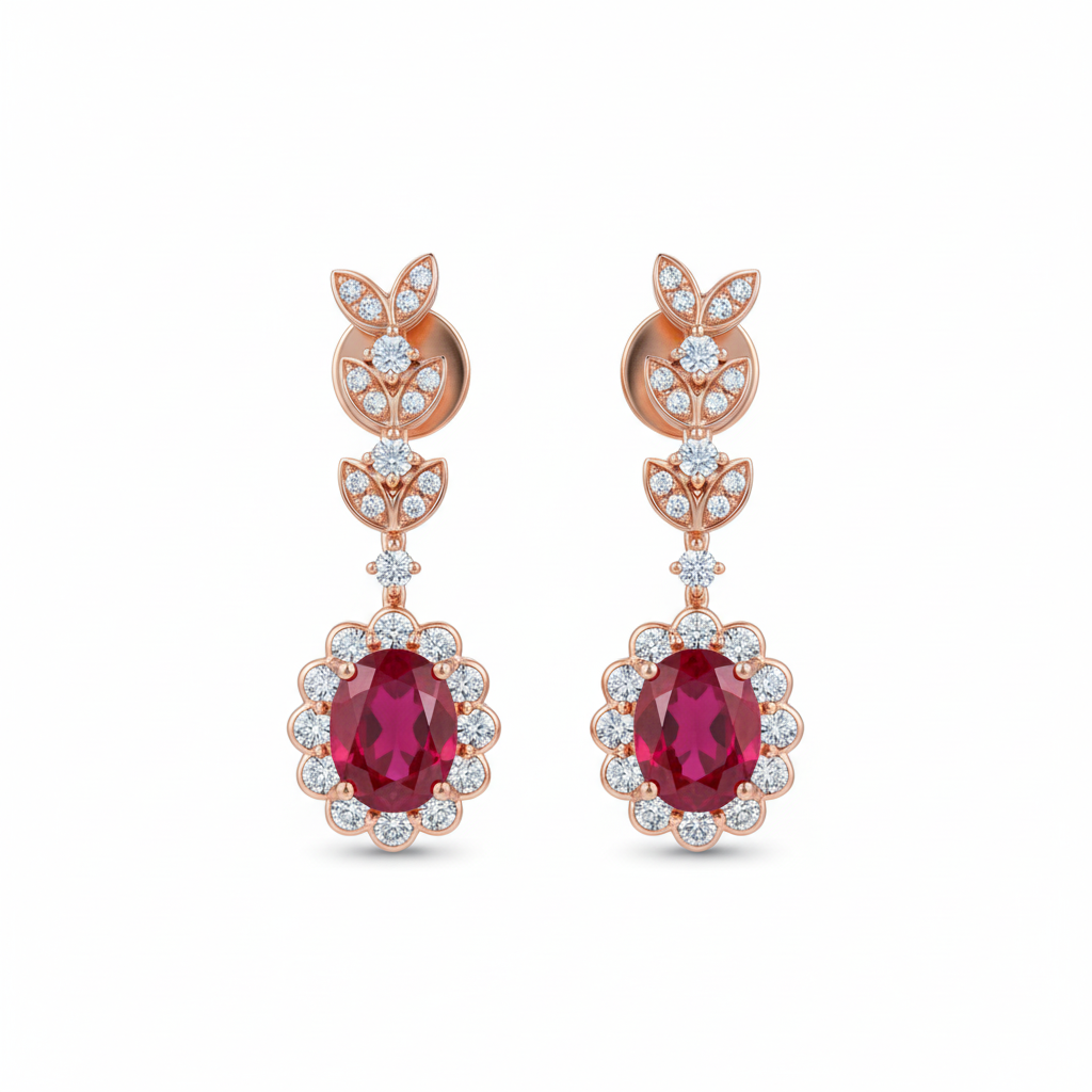 Scarlet Bloom Ruby Earrings