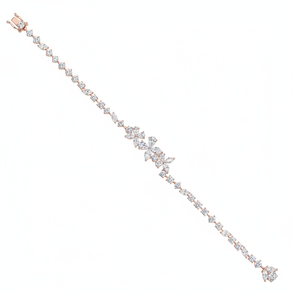 Diamond Bloom Cluster Bracelet