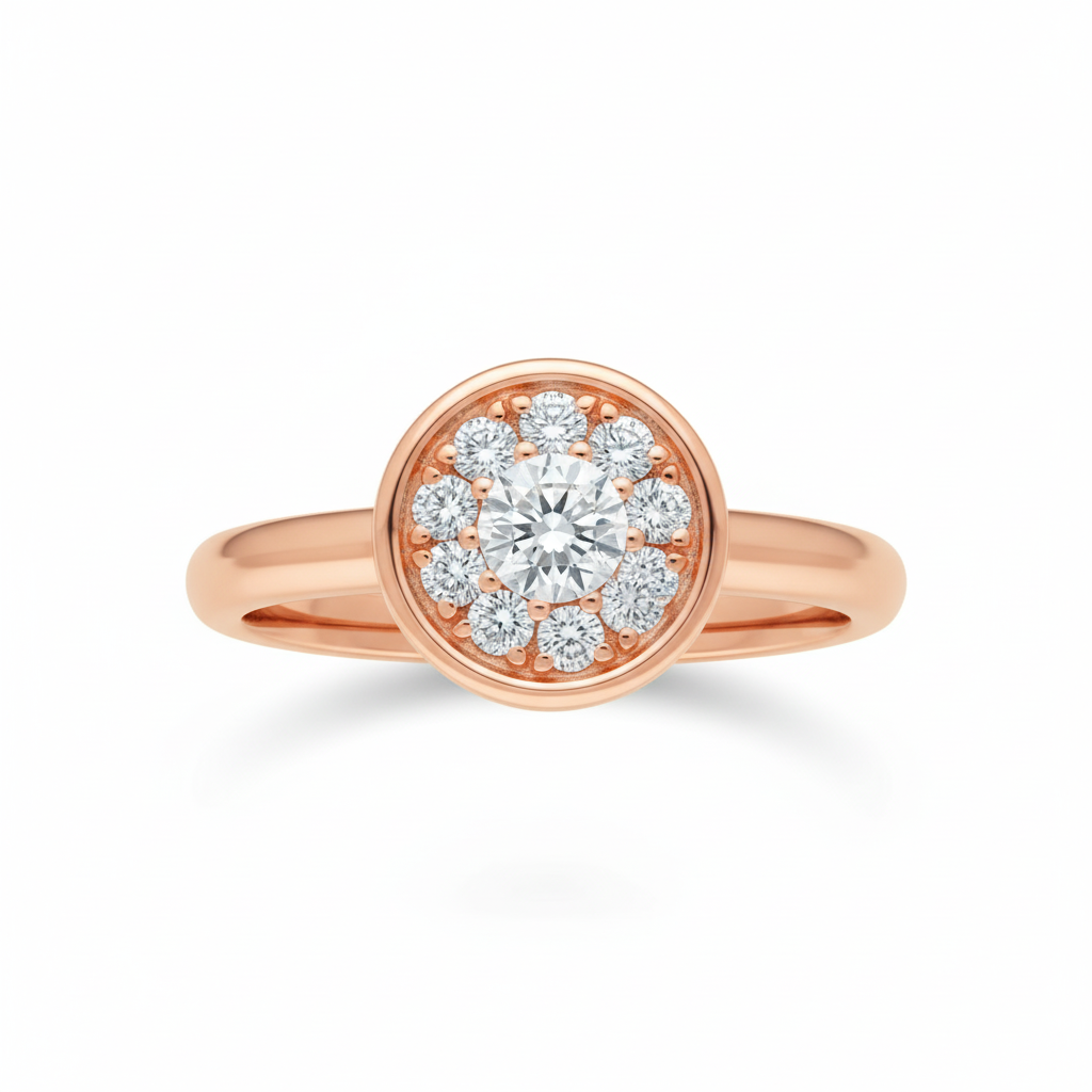 Bezel-Set Diamond Cluster Ring