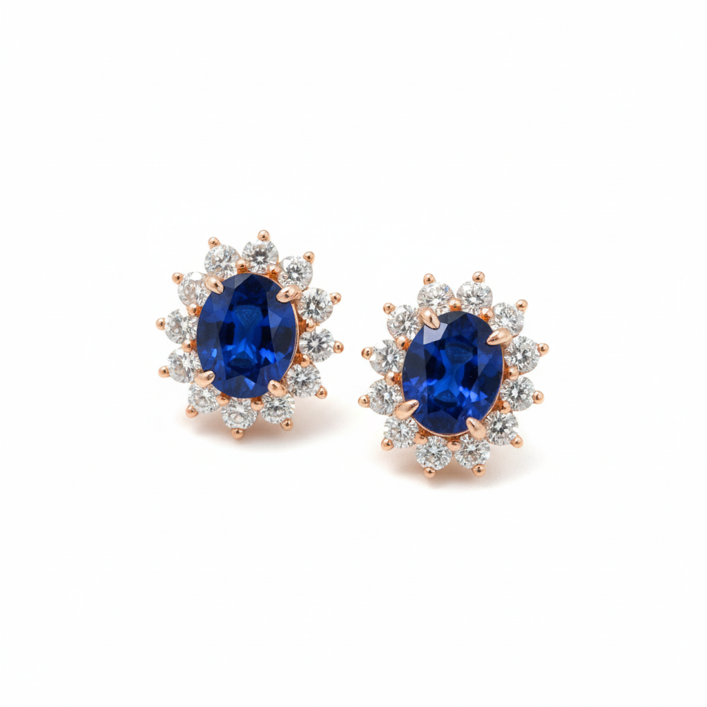 Princess Diana Royal Bloom Sapphire Earrings